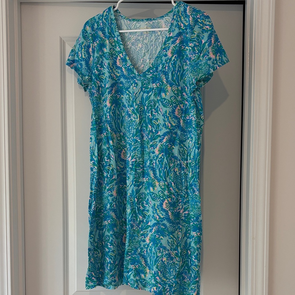 Lilly Pulitzer Etta V-Neck Short Sleeve Dress size large